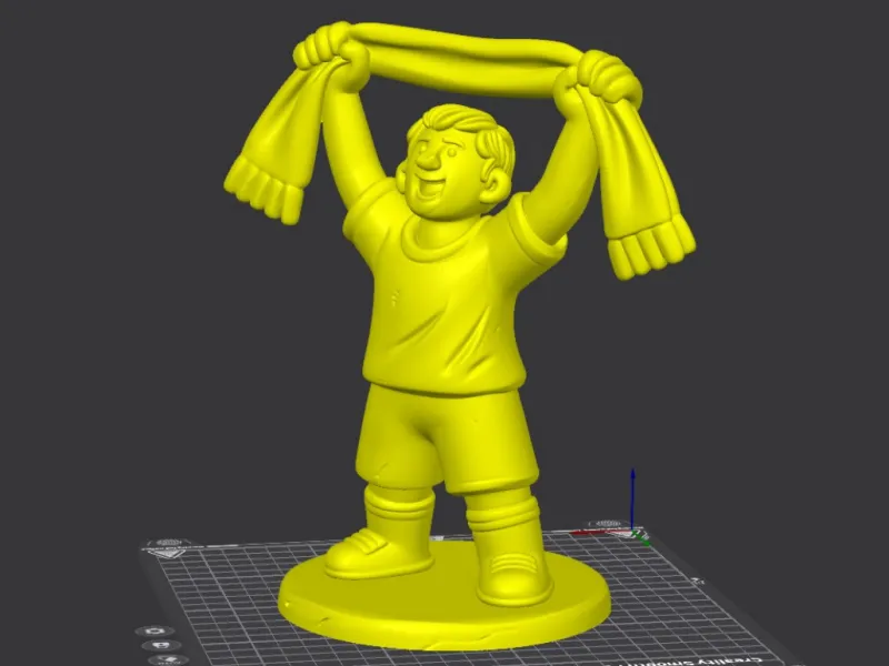 Soccer Fan with Scarf Chibi Figurine