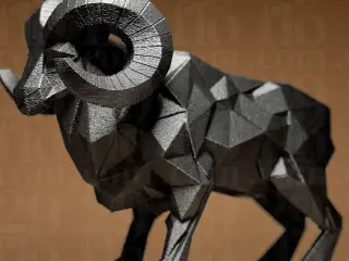 Geometric Ram Figurine