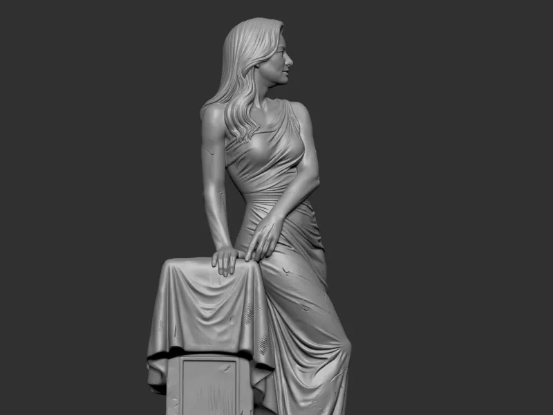 draped woman 3D print model