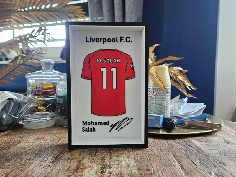 Liverpool FC Mohamed Salah jersey display