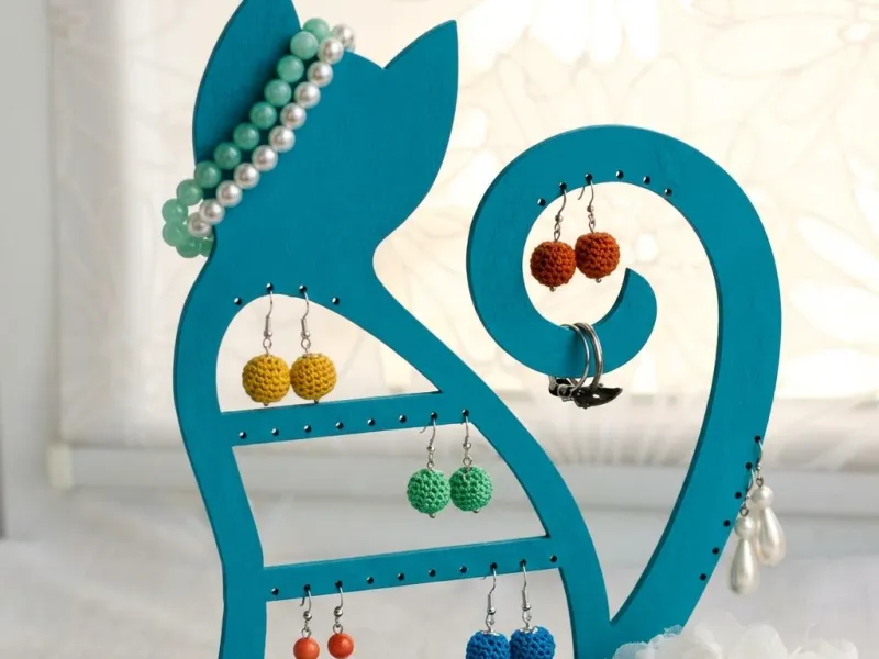 🐱 Support à bijoux et accessoires en forme de chat - Assemblage facile en 2 pièces - 109