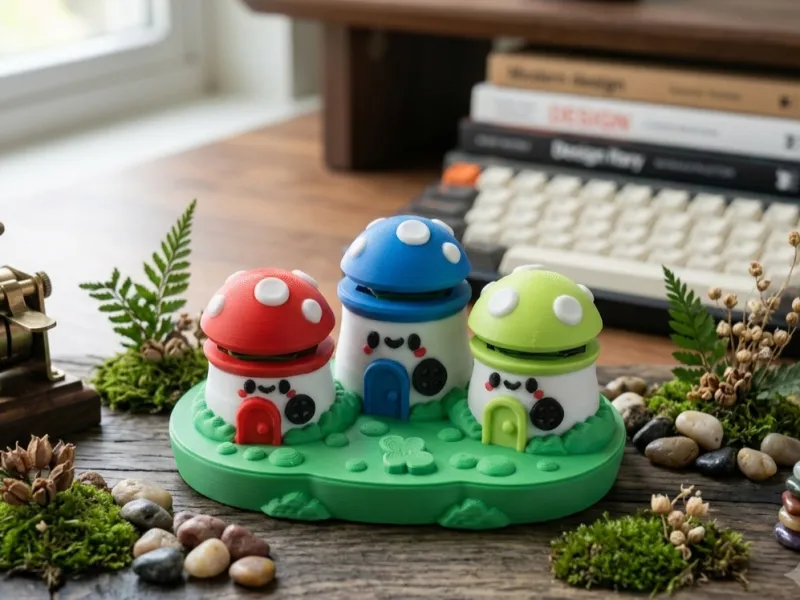 Mushroom House Clicker Fidget Toy