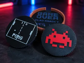 8-bit Pixel coasters with box(no CFS required)