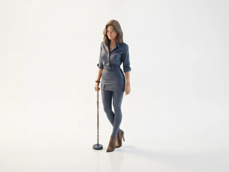 Chained Lady Figurine Female Figure 3D Printable