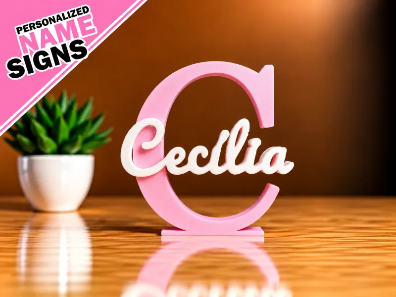 Plaque nominative 3D - Cecília