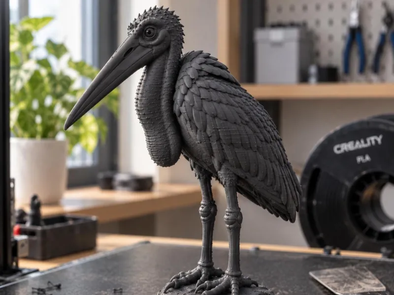 African Marabou STL | Bird Statue