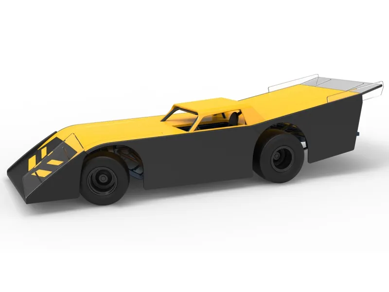 Vintage Dirt late model Race car V5 while turning Scale 1:25