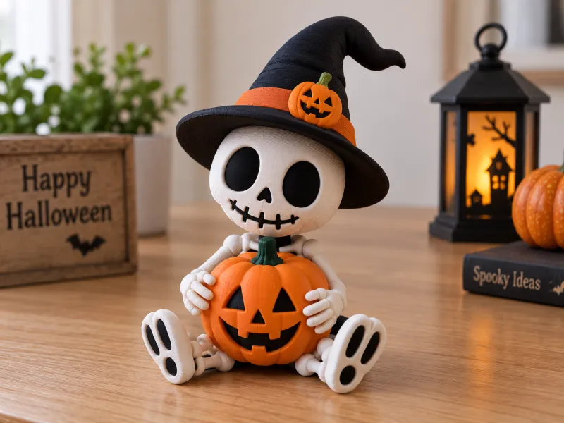 Esqueleto de Abóbora de Halloween
