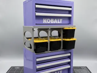 🧰 Mini Toolbox Rack — Mini Tool Box On Top, Mini Bins Under