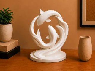 Abstract Koi Fish Loop Sculpture