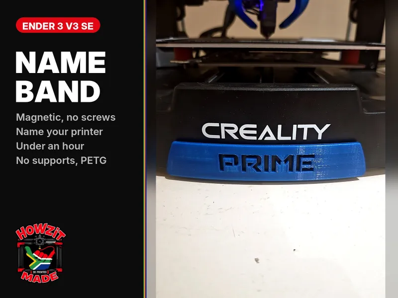 Faixa de Nome para Ender 3 V3 SE | Magnética, Dê um Nome à Sua Impressora