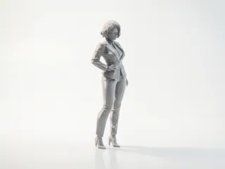 Office Babe Professional Woman Figurine 3D Printable
