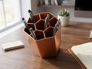 Hexagonal Organizer / Holder at an angle