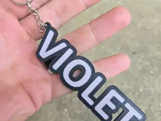 Custom “Violet” Name Tag – Keychain, Bag Tag, or ID Tag