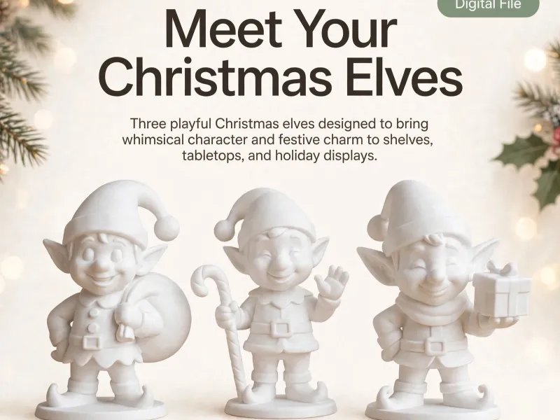 Elfo de Natal, Decoração Natalina, Elfos Festivos de Mesa