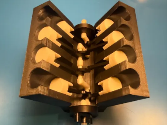 Modelo de motor V8 de cigüeñal plano
