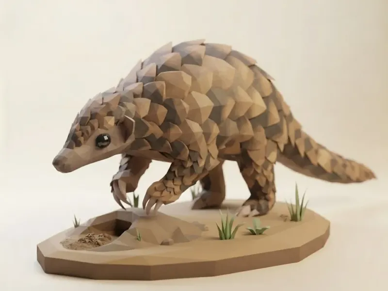 Low Poly Pangolin
