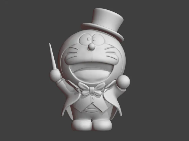 Doraemon Music Conductor Figurine Toy Model, Detachable