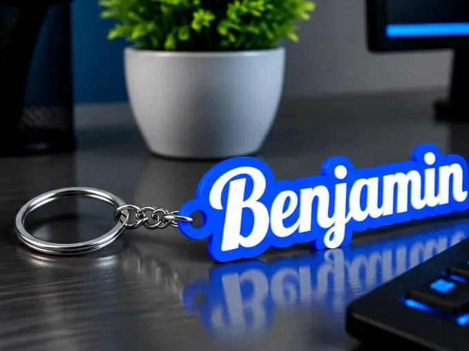 Porta-Chaves Personalizado Nome Benjamin Chaveiro 3D
