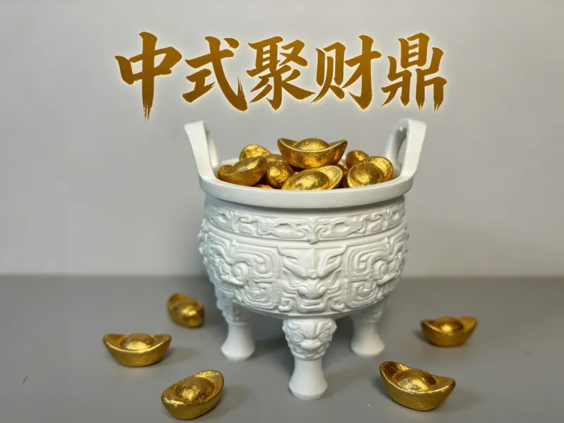 Chinese rijkdom-verzamelende Ding opbergemmer