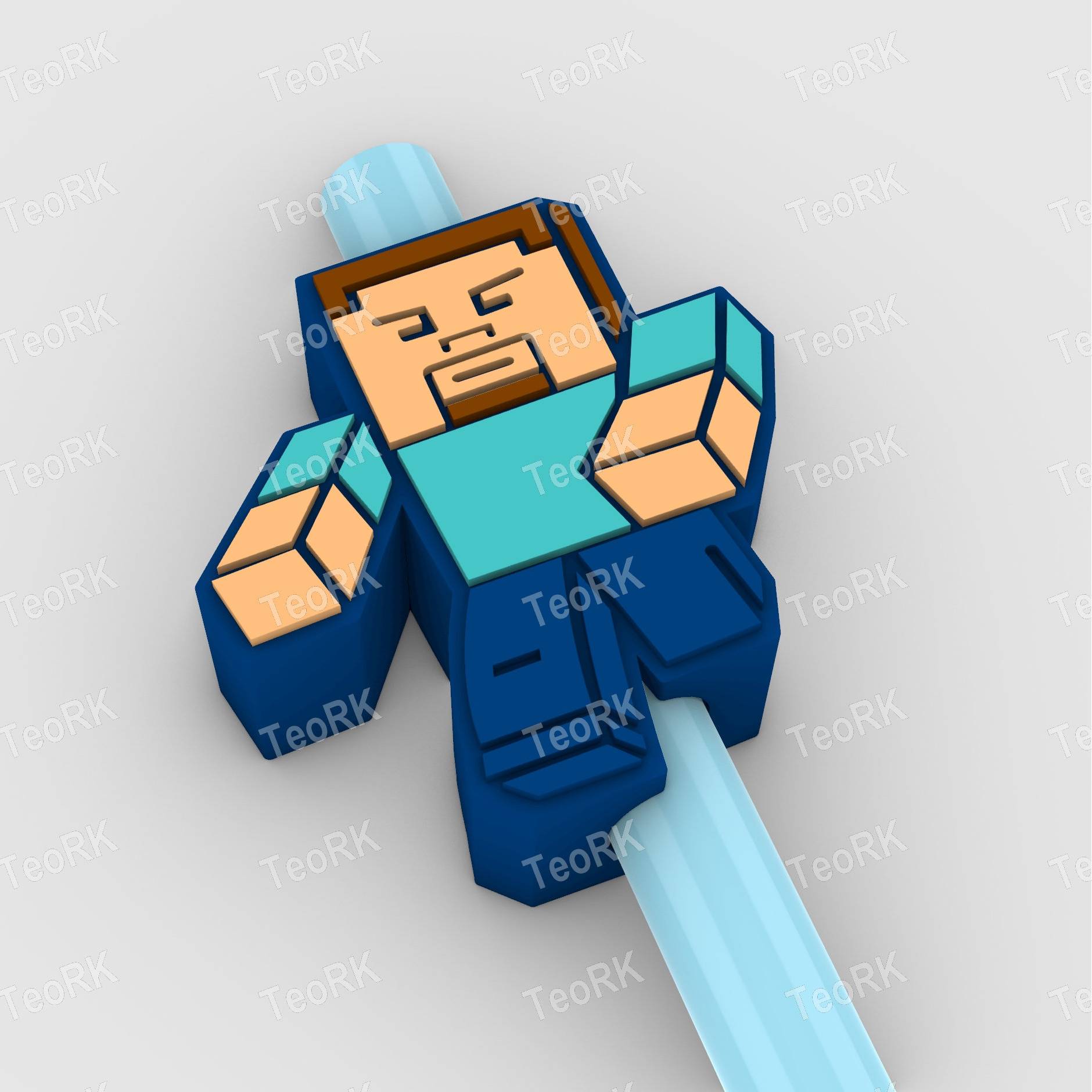 Straw Topper MINECRAFT STEVE