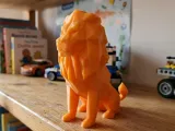 Low-Poly Sitting Lion-0