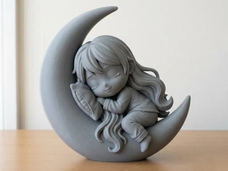 Chibi girl and moon