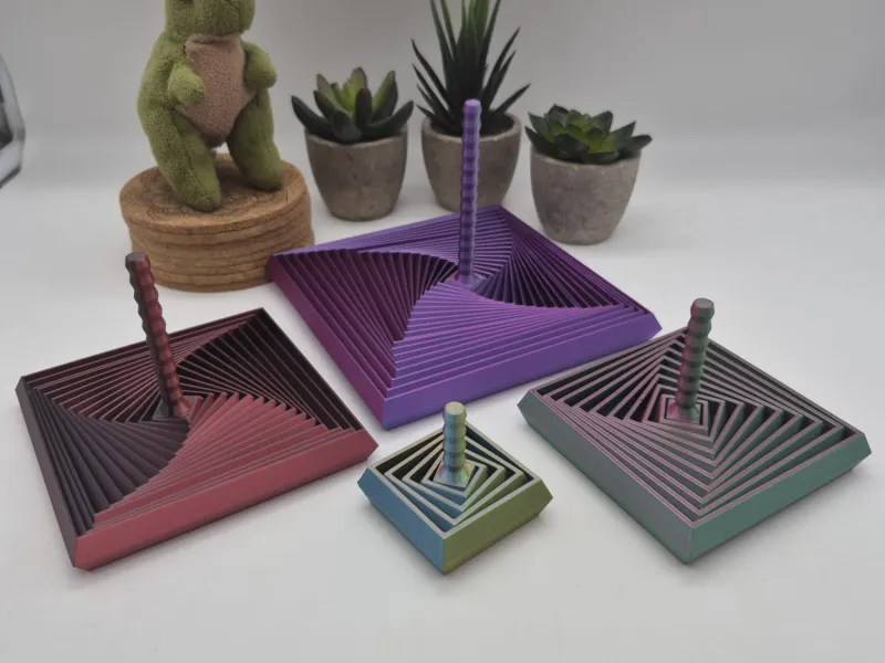 Fractal Square Fidget Toy with Handle - 4 Sizes