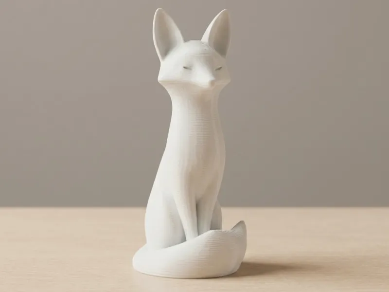 Volpe Minimalista Saggia – Statuetta Decorativa Elegante