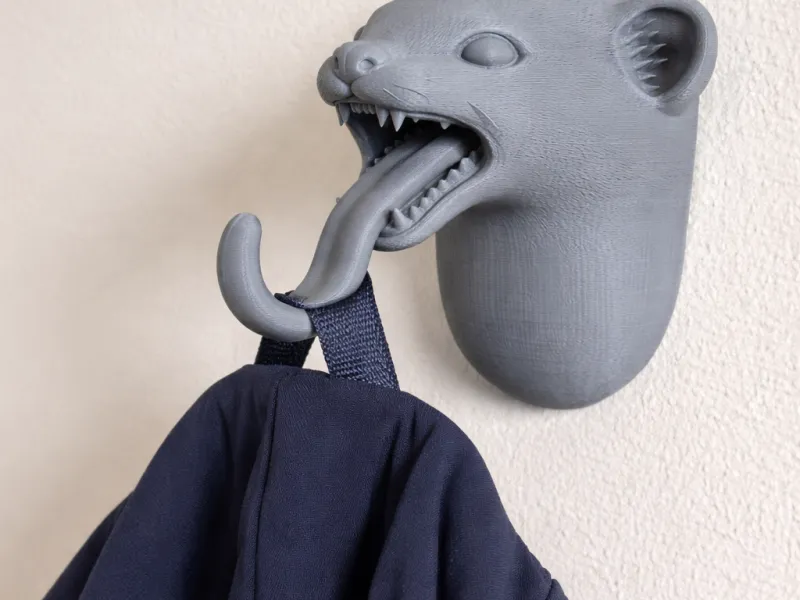 Stoat Head Wall Hanger Coat and Key Holder Hook