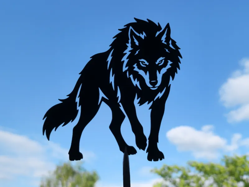 Dark Wolf 2D Wall Art Forest Predator Decor