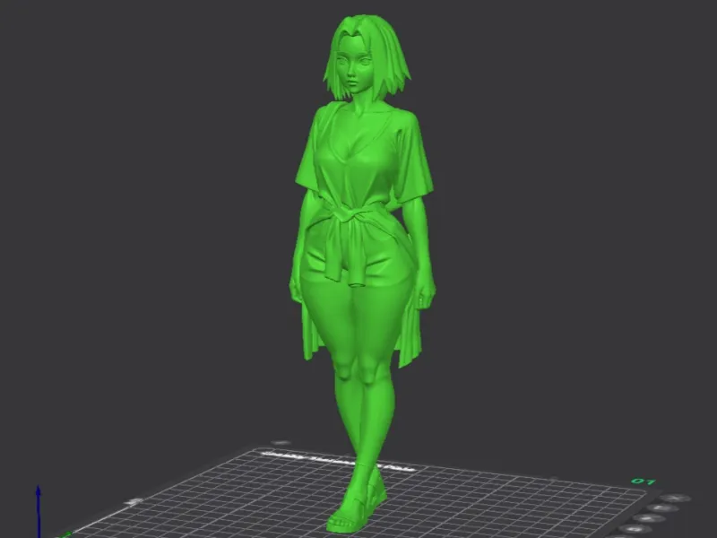 Sakura Casual 90s Anime Style 3D Model