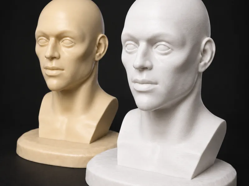 Male Head Bust with Base