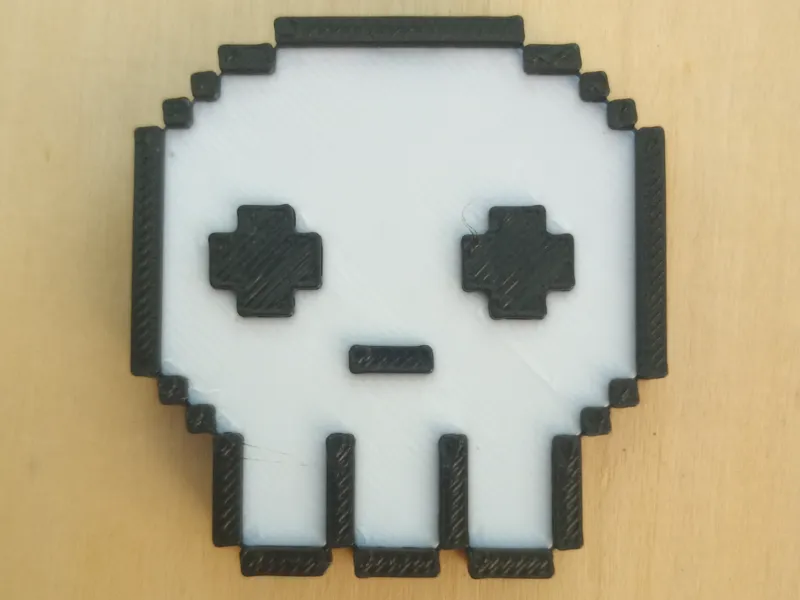 Skull Cute Pixel Keychain