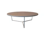 Modern Round Coffee Table with Metal Frame Base-0