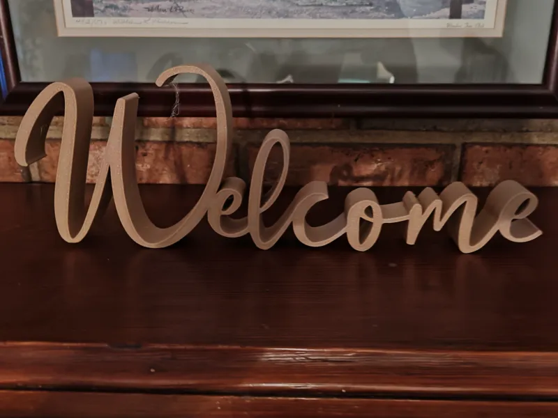 Welcome Standing Shelf Sign