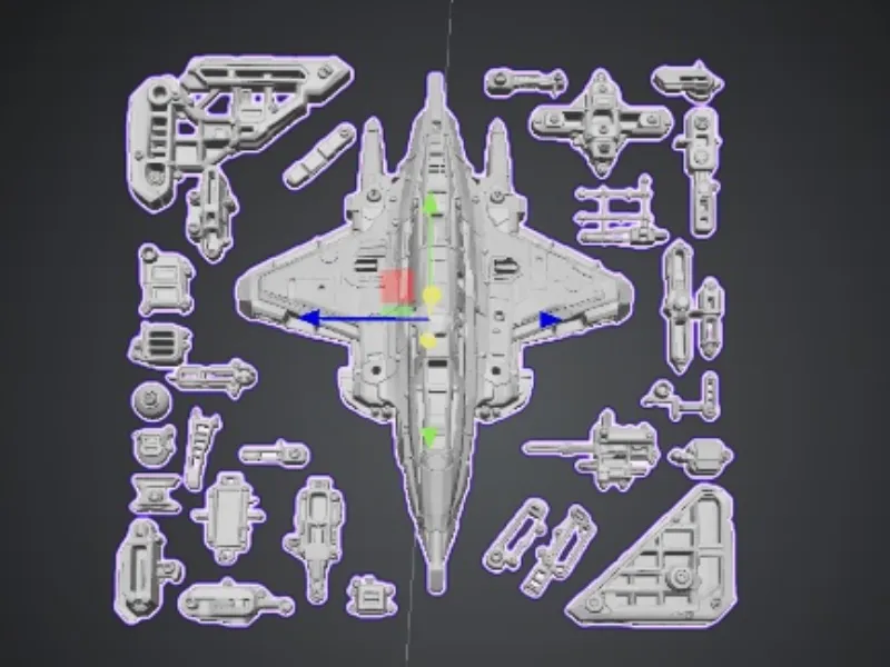 sci-fi jet fighter 3d model  new