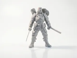 Futuristic Warrior Figurine Fantasy 3D Printable