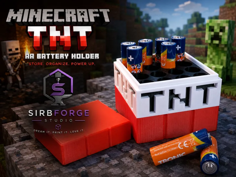 🧨🧨🧨 Держатель для батареек AA Minecraft TNT🧨🧨🧨
