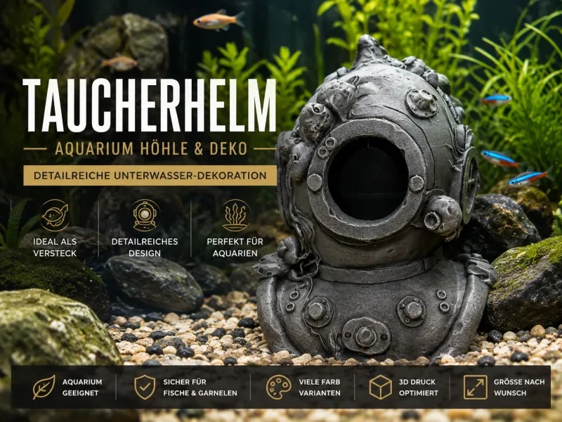 Alter Taucherhelm – Aquarium Höhle & Unterwasser-Deko