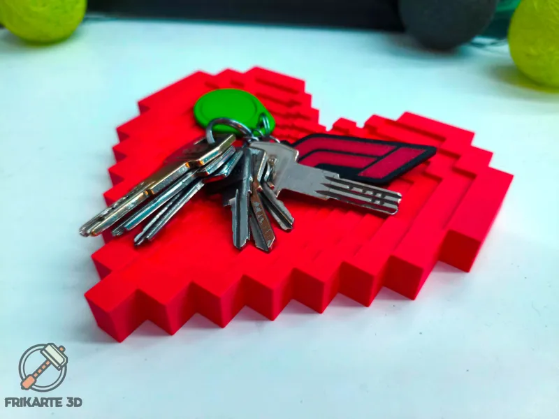 Bandeja Infinita de Coração Pixelado e Decoração de Parede