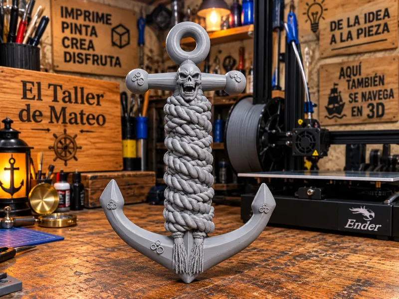 Âncora Pirata – Caveira e Corda