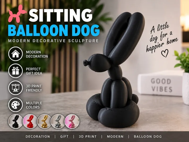 Sitting Balloon Dog – Modern Decorative Sculpture