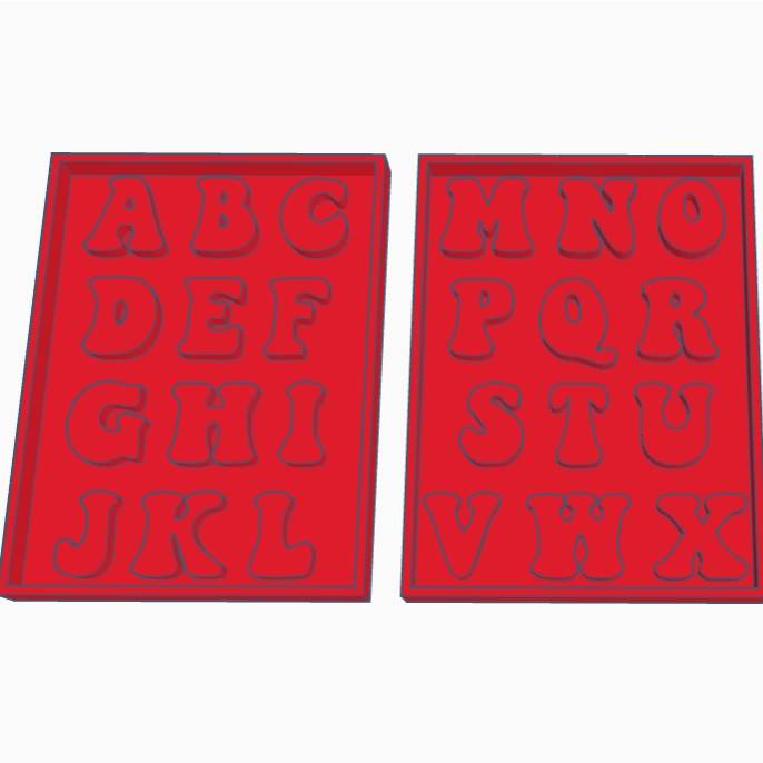 Mold for making a silicone mold of large letters