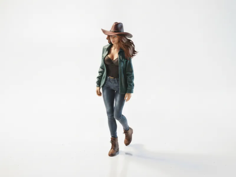 Cowgirl Jacket Female Figure 3D Printable