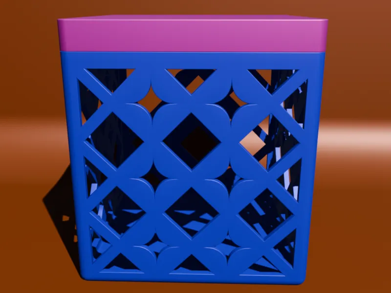 Geometric Triangular Mesh Storage Basket / box V3D ID-59