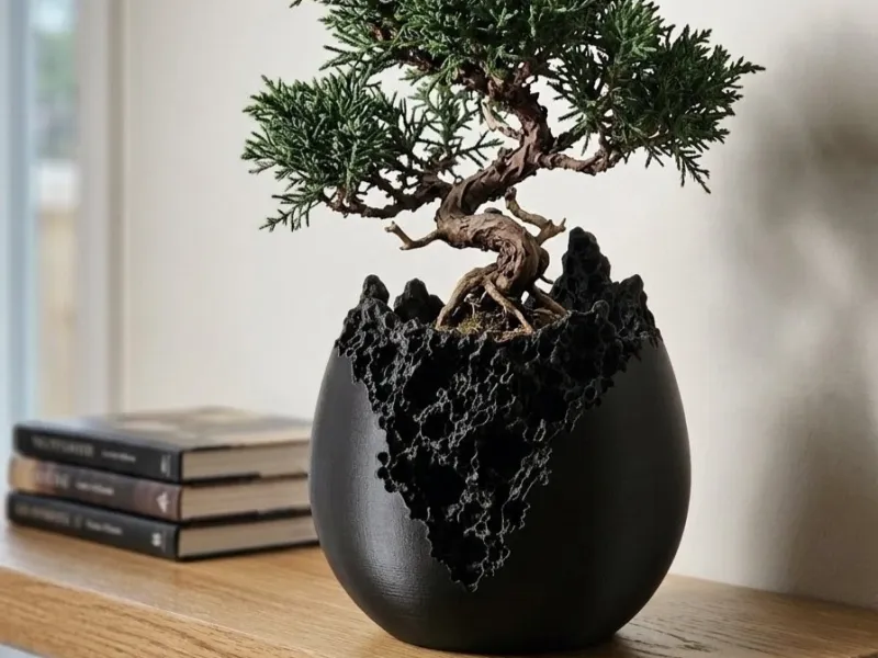 Raw Basalt Geode Planter – Rugged Feature Pot