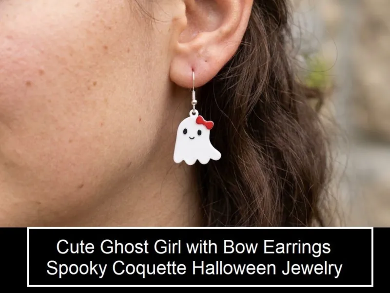 Linda chica fantasma con pendientes de lazo - Coqueta