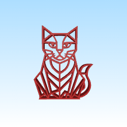 Wallart cat geometric style sit