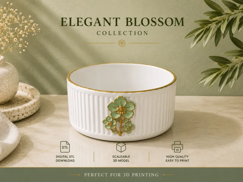 Decorative Catchall Bowl STL, Bathroom and Countertop Organi